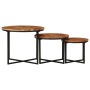 Stackable coffee tables 3 pieces solid acacia wood and iron by , Coffee table - Ref: Foro24-372742, Price: 114,41 €, Discount: %