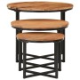 Stackable coffee tables 3 pieces solid acacia wood and iron by , Coffee table - Ref: Foro24-372742, Price: 114,41 €, Discount: %