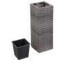 Conjunto de arriates 3 piezas ratán sintético gris de vidaXL, Maceteros y jardineras - Ref: Foro24-46926, Precio: 183,24 €, D...