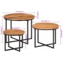 Stackable coffee tables 3 pieces solid acacia wood and iron by , Coffee table - Ref: Foro24-372742, Price: 114,41 €, Discount: %