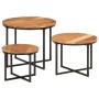 Stackable coffee tables 3 pieces solid acacia wood and iron by , Coffee table - Ref: Foro24-372742, Price: 114,41 €, Discount: %