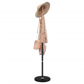 Black powder coated iron coat rack 172 cm by , Hat and coat racks - Ref: Foro24-377087, Price: 42,87 €, Discount: %