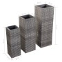 Conjunto de arriates 3 piezas ratán sintético gris de vidaXL, Maceteros y jardineras - Ref: Foro24-46926, Precio: 183,24 €, D...