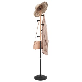 Black powder coated iron coat rack 177 cm by , Hat and coat racks - Ref: Foro24-377085, Price: 30,29 €, Discount: %