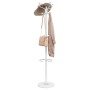 White powder coated iron coat rack with umbrella stand 180 cm by , Hat and coat racks - Ref: Foro24-377102, Price: 51,39 €, D...