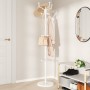 White powder coated iron coat rack with umbrella stand 180 cm by , Hat and coat racks - Ref: Foro24-377102, Price: 51,39 €, D...