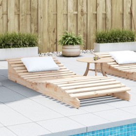 Solid pine wood lounger 205x80x31.5 cm by , Loungers - Ref: Foro24-832584, Price: 85,52 €, Discount: %