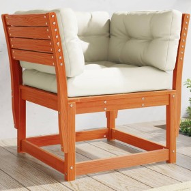 Garden sofa armrest cushions solid pine wood brown wax by , Outdoor sofas - Ref: Foro24-844696, Price: 131,99 €, Discount: %