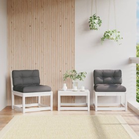 Gartensofas mit Kissen 2 Stück aus massivem weißem Kiefernholz von , Outdoor-Sofas - Ref: Foro24-844705, Preis: 147,99 €, Rab...