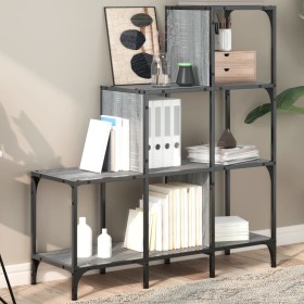 Sonoma engineered wood and gray metal shelving 92x30x102 cm by , Bookcases and shelves - Ref: Foro24-845439, Price: 67,99 €, ...