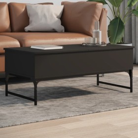 Mesa de centro de madera ingeniería y metal negro 100x50x40 cm de , Mesas de centro - Ref: Foro24-845376, Precio: 74,99 €, De...