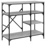 Kitchen shelving wood engineering gray metal 90x40x84 cm by , Kitchen utensil containers - Ref: Foro24-845424, Price: 83,65 €...