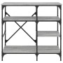 Kitchen shelving wood engineering gray metal 90x40x84 cm by , Kitchen utensil containers - Ref: Foro24-845424, Price: 83,65 €...