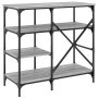 Kitchen shelving wood engineering gray metal 90x40x84 cm by , Kitchen utensil containers - Ref: Foro24-845424, Price: 83,65 €...