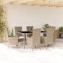 7-teiliges Garten-Essset mit beigen Kissen aus synthetischem Rattan von , Gartensets - Ref: Foro24-3277572, Preis: 530,66 €, ...