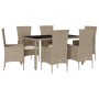 Set comedor de jardín 7 pzas con cojines ratán sintético beige de , Conjuntos de jardín - Ref: Foro24-3277572, Precio: 530,66...