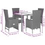 Set comedor de jardín 5 pzas con cojines ratán sintético beige de , Conjuntos de jardín - Ref: Foro24-3277570, Precio: 468,00...