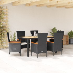 7-piece garden dining set and black synthetic rattan cushions by , Garden sets - Ref: Foro24-3277513, Price: 683,89 €, Discou...