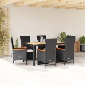 7-piece garden dining set and black synthetic rattan cushions by , Garden sets - Ref: Foro24-3277511, Price: 838,91 €, Discou...