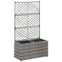 Spalier und Blumenbeet 2 Töpfe graues synthetisches Rattan 58x30x107 cm von vidaXL, Töpfe und Pflanzgefäße - Ref: Foro24-4693...