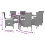 Set de comedor de jardín 7 pzas y cojines ratán sintético negro de , Conjuntos de jardín - Ref: Foro24-3277513, Precio: 683,8...