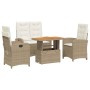 Set de comedor jardín con cojines 4 pzas ratán sintético beige de , Conjuntos de jardín - Ref: Foro24-3277359, Precio: 546,99...