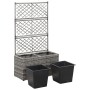 Enrejado y arriate 2 macetas ratán sintético gris 58x30x107 cm de vidaXL, Maceteros y jardineras - Ref: Foro24-46934, Precio:...