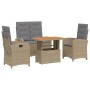 Garden dining set with cushions 4 pieces beige synthetic rattan by , Garden sets - Ref: Foro24-3277371, Price: 545,76 €, Disc...