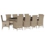 Set comedor de jardín 11 pzas con cojines ratán sintético beige de , Conjuntos de jardín - Ref: Foro24-3277585, Precio: 1,00 ...