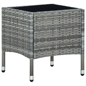 Gray synthetic rattan garden table 40x40x45 cm by vidaXL, Garden tables - Ref: Foro24-45902, Price: 56,99 €, Discount: %