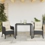 Set comedor de jardín 3 pzas con cojines ratán sintético negro de , Conjuntos de jardín - Ref: Foro24-3211842, Precio: 262,75...