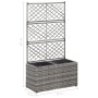 Spalier und Blumenbeet 2 Töpfe graues synthetisches Rattan 58x30x107 cm von vidaXL, Töpfe und Pflanzgefäße - Ref: Foro24-4693...