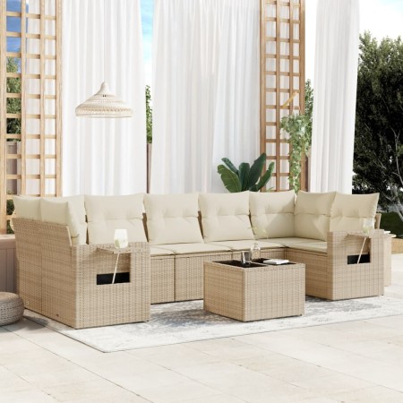 Gartensofa-Set mit beigen Kissen 8 Stück PE-Rattan von , Gartensets - Ref: Foro24-3219937, Preis: 672,20 €, Rabatt: %