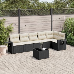 7-teiliges Garten-Essset und schwarze Kissen aus synthetischem Rattan von , Gartensets - Ref: Foro24-3220195, Preis: 478,75 €...