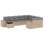 Gartensofa-Set mit beigen Kissen, 10-teilig, synthetisches Rattan von , Gartensets - Ref: Foro24-3223058, Preis: 672,01 €, Ra...