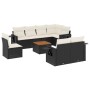 8-teiliges Gartensofa-Set und schwarze synthetische Rattankissen von , Modulare Sofas für den Außenbereich - Ref: Foro24-3224...