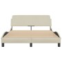 Estructura de cama con cabecero de tela color crema 140x190 cm de , Camas y somieres - Ref: Foro24-373170, Precio: 167,46 €, ...