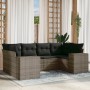 6-piece garden furniture set and gray synthetic rattan cushions by , Garden sets - Ref: Foro24-3255317, Price: 460,74 €, Disc...