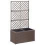 Trellis and flowerbed 2 pots brown synthetic rattan 58x30x107cm by vidaXL, Pots and planters - Ref: Foro24-46937, Price: 90,6...