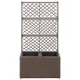 Trellis and flowerbed 2 pots brown synthetic rattan 58x30x107cm by vidaXL, Pots and planters - Ref: Foro24-46937, Price: 90,6...