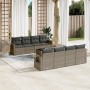 9-piece garden furniture set and gray synthetic rattan cushions by , Garden sets - Ref: Foro24-3219949, Price: 663,44 €, Disc...