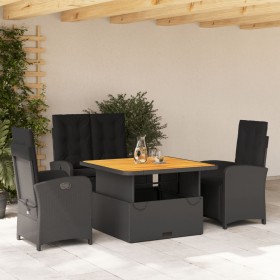 4-teilige Garten-Essgruppe mit schwarzen synthetischen Rattankissen von , Gartensets - Ref: Foro24-3277333, Preis: 584,35 €, ...