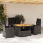 4-piece garden dining set with black synthetic rattan cushions by , Garden sets - Ref: Foro24-3277333, Price: 584,35 €, Disco...