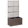 Trellis and flowerbed 2 pots brown synthetic rattan 58x30x107cm by vidaXL, Pots and planters - Ref: Foro24-46937, Price: 90,6...