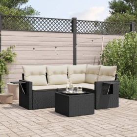 5-teiliges Gartenmöbel-Set und schwarze synthetische Rattankissen von , Gartensets - Ref: Foro24-3220115, Preis: 354,97 €, Ra...