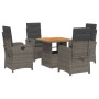 5-piece garden dining set with gray synthetic rattan cushions by , Garden sets - Ref: Foro24-3277338, Price: 748,99 €, Discou...