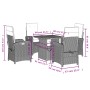 5-piece garden dining set with gray synthetic rattan cushions by , Garden sets - Ref: Foro24-3277338, Price: 748,99 €, Discou...