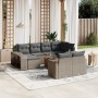 11-teilige Gartensofagarnitur und graue synthetische Rattankissen von , Modulare Sofas für den Außenbereich - Ref: Foro24-326...