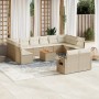 Garden sofa set with cushions 13 pieces beige synthetic rattan by , Modular outdoor sofas - Ref: Foro24-3224798, Price: 1,00 ...