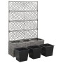 Spalier und Blumenbeet 3 Töpfe graues synthetisches Rattan 83x30x130 cm von vidaXL, Töpfe und Pflanzgefäße - Ref: Foro24-4693...